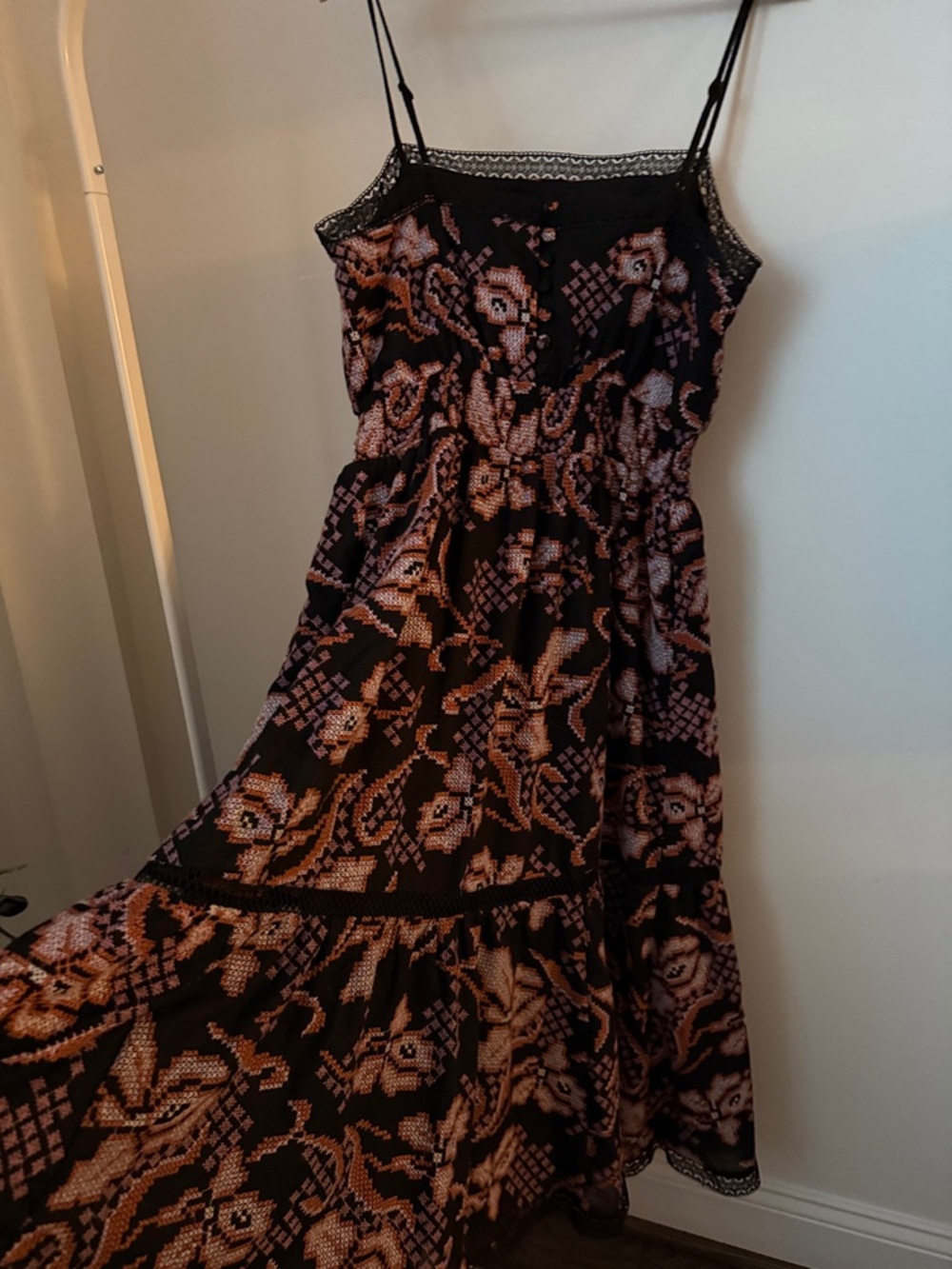 Anthropologie Embroidered Maxi Dress Size L - Picture 6 of 14